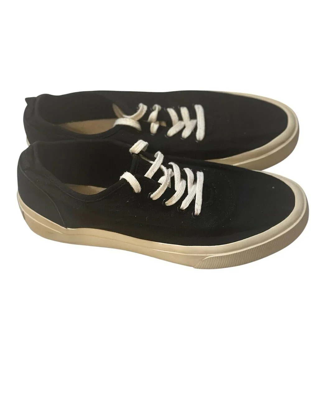 Everlane Women’s 8 The Forever Organic Cotton Shoes Black Canvas Sneakers New